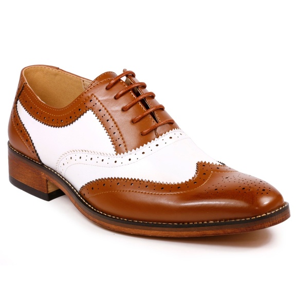 Metrocharm MC118  Tan Men\'s Lace Up Oxford Shoe